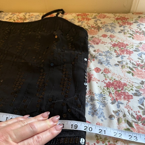 Vintage Y2K Cropped Sequin Cami Top Large Whimsigoth Fairy Glam Grunge Coquette - Picture 10 of 12